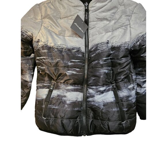 Eddie Bauer Kids Deer Harbor Reversible Hooded Jacket XS (5/6) Gray Black - Picture 3 of 14